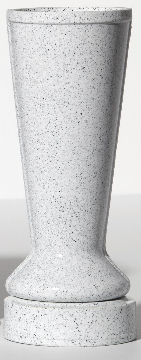 ForeverSafe™ White Granite Cemetery Vase